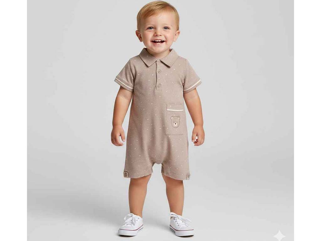 رامپر مجلسی  نوزادی پسرانه طرح تدی مدل  KIA پاپو papo