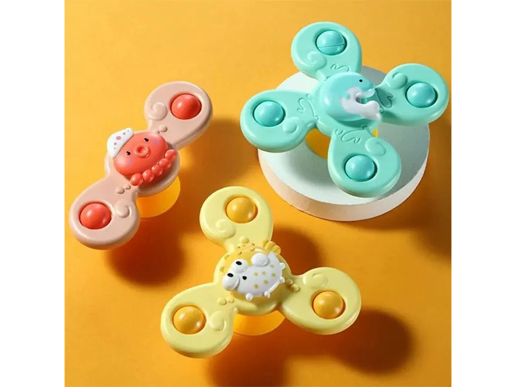 اسپینر جغجغه ای چسبان 3 عددی اسباب بازی طرح حیوانات دریایی