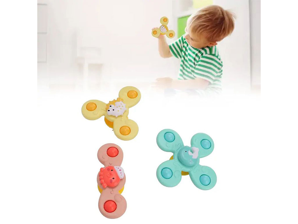 اسپینر جغجغه ای چسبان 3 عددی اسباب بازی طرح حیوانات دریایی