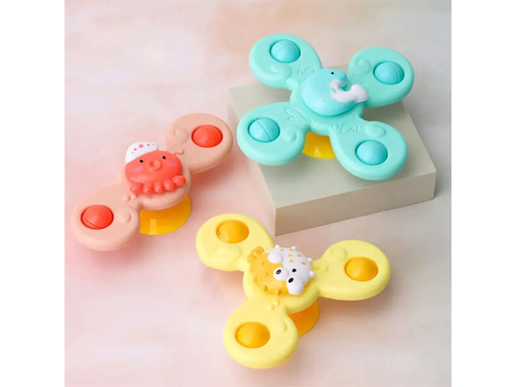 اسپینر جغجغه ای چسبان 3 عددی اسباب بازی طرح حیوانات دریایی