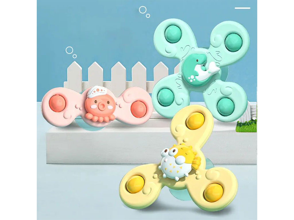 اسپینر جغجغه ای چسبان 3 عددی اسباب بازی طرح حیوانات دریایی