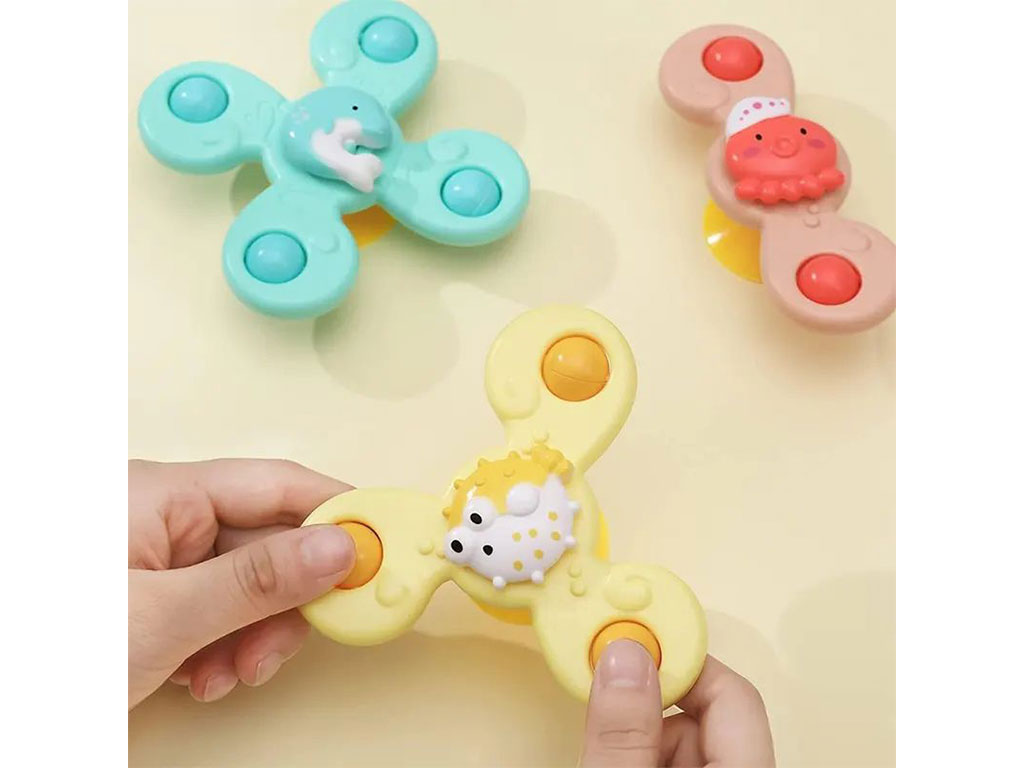 اسپینر جغجغه ای چسبان 3 عددی اسباب بازی طرح حیوانات دریایی