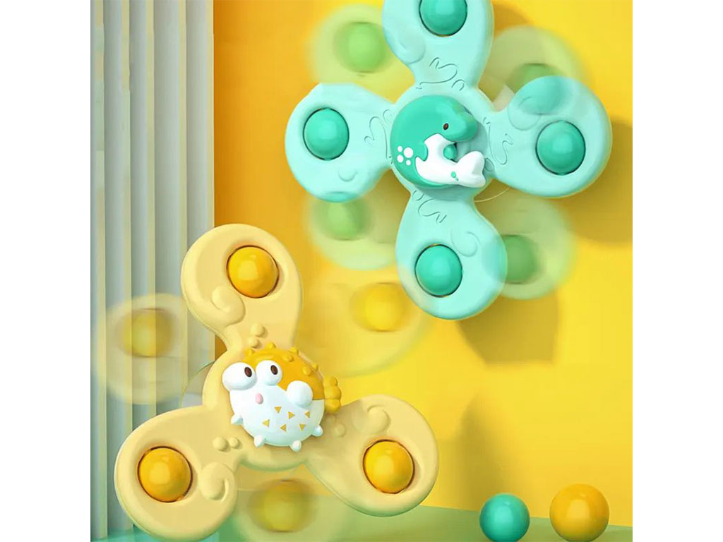 اسپینر جغجغه ای چسبان 3 عددی اسباب بازی طرح حیوانات دریایی