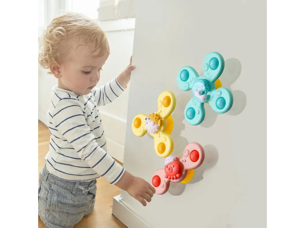 اسپینر جغجغه ای چسبان 3 عددی اسباب بازی طرح حیوانات دریایی