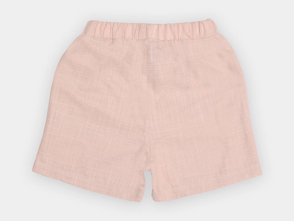 تونیک و شلوارک  و هدبند کرم و کالباسی دخترانه طرح گل  مدل  termeh پاپو papo