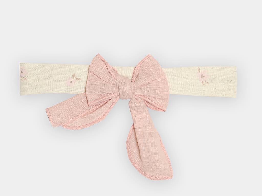 تونیک و شلوارک  و هدبند کرم و کالباسی دخترانه طرح گل  مدل  termeh پاپو papo