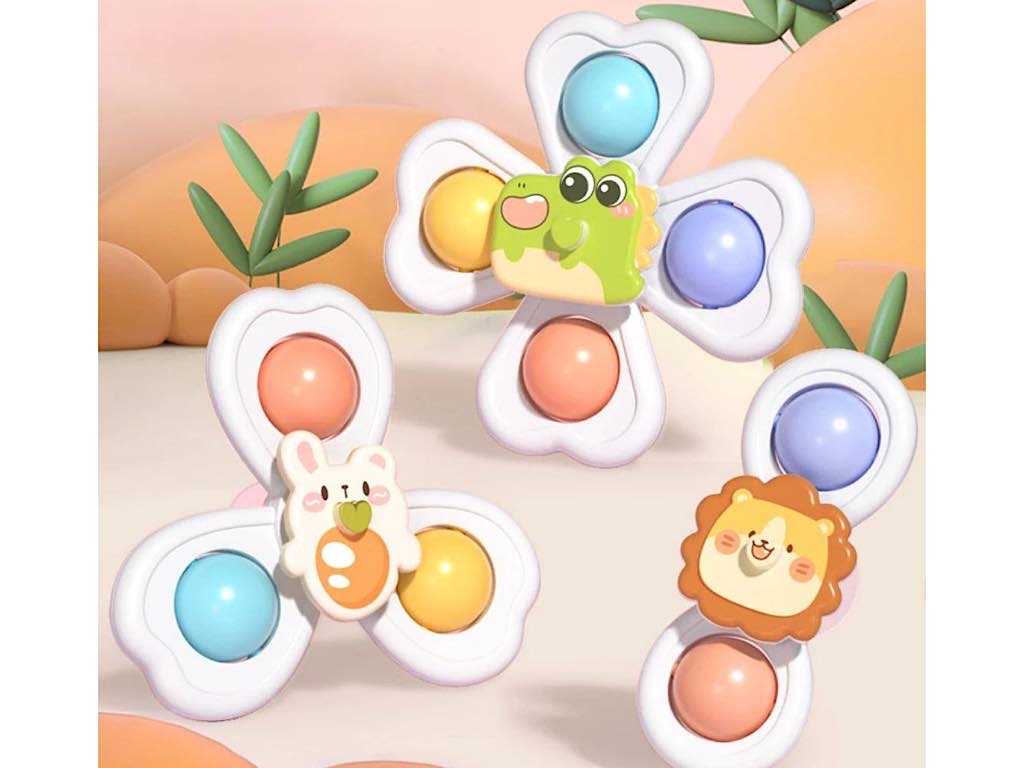 اسپینر جغجغه ای چسبان 3 عددی اسباب بازی طرح پاستلی