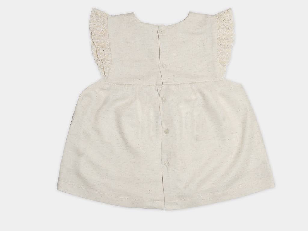 تونیک و شلوارک گیپور مجلسی با هدبند دخترانه مدل  nika پاپو papo