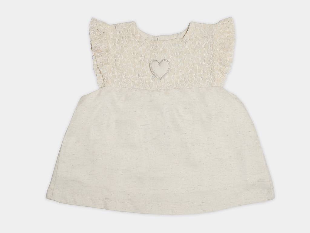 تونیک و شلوارک گیپور مجلسی با هدبند دخترانه مدل  nika پاپو papo