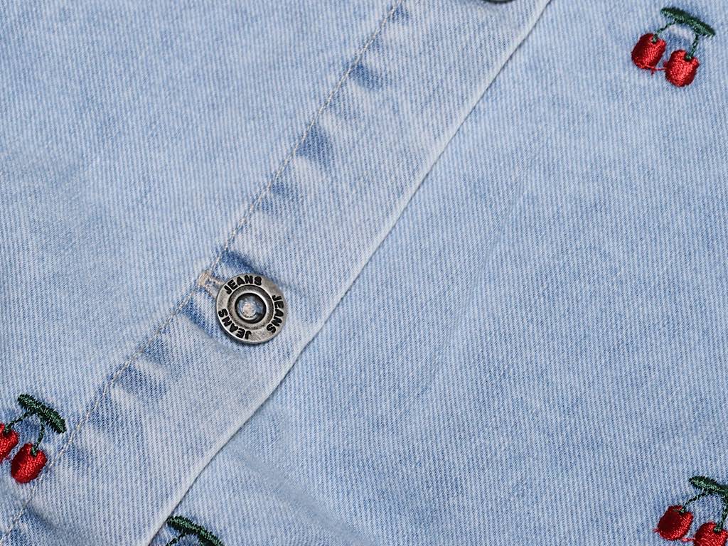 تاپ و شلوارک  جین نوزادی با طرح گیلاس  دخترانه مدلpargol  پاپو papo