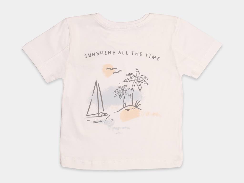 ست سه تکه تیشرت، شومیز و شلوارک جین نوزادی پسرانه مدل  mahbod  پاپو papo