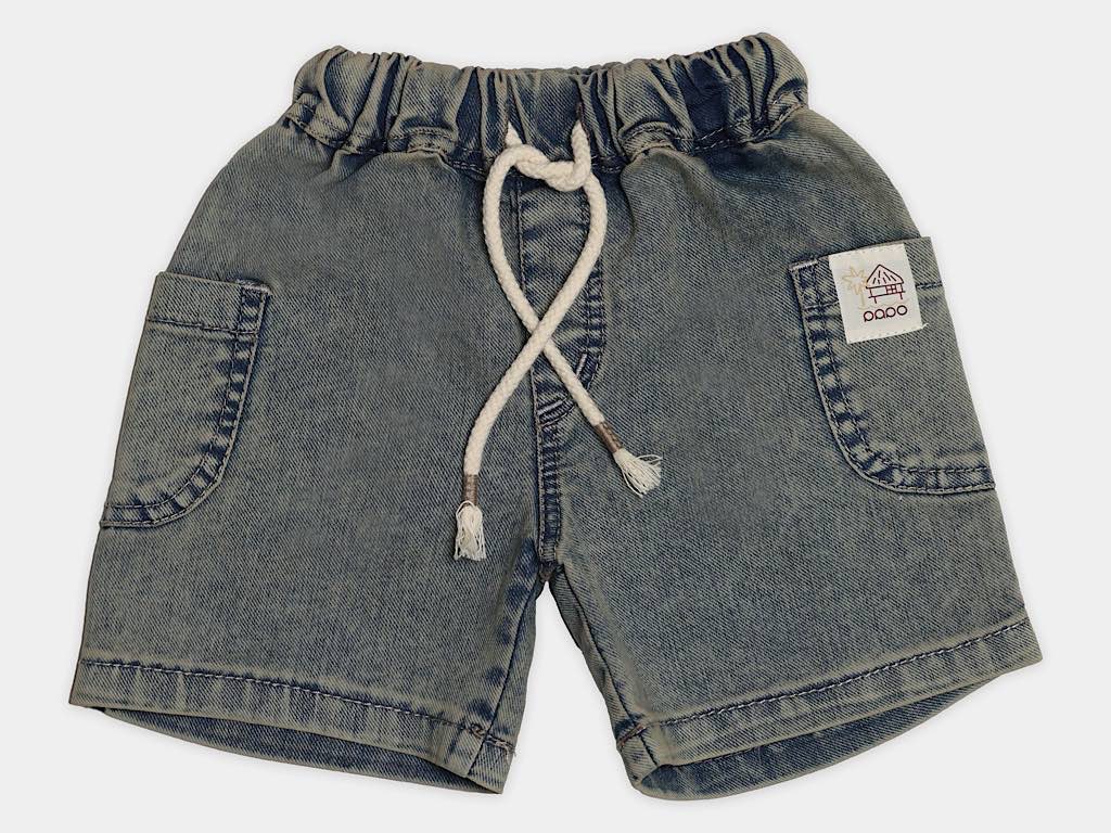 تیشرت و شلوارک جین پسرانه طرح ماشین و نخل  مدل parsia پاپو papo