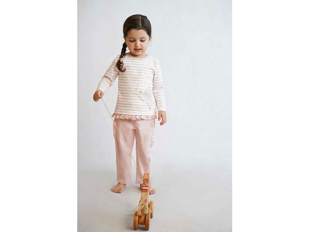 بلوز آستین بلند نوزادی دخترانه طرح بالرین نیلی nili