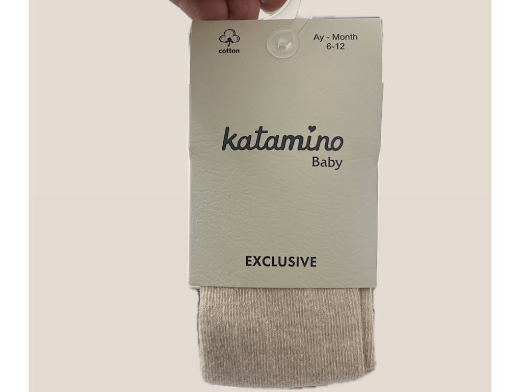 جوراب شلواری نوزادی دخترانه نسکافه ای رنگ کاتامینو KATAMINO