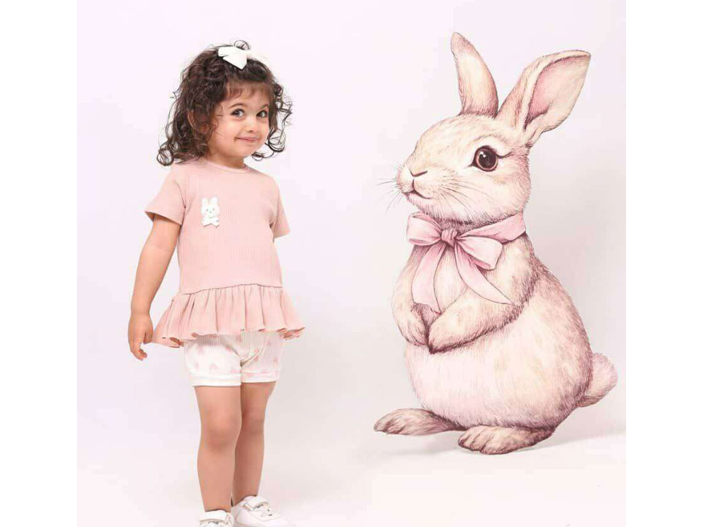 بلوز آستین کوتاه نوزادی طرح هپی happy نی نی سان nini sun