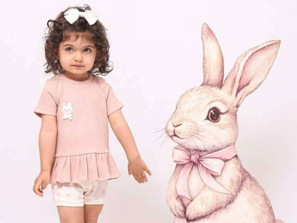 بلوز آستین کوتاه نوزادی طرح هپی happy نی نی سان nini sun