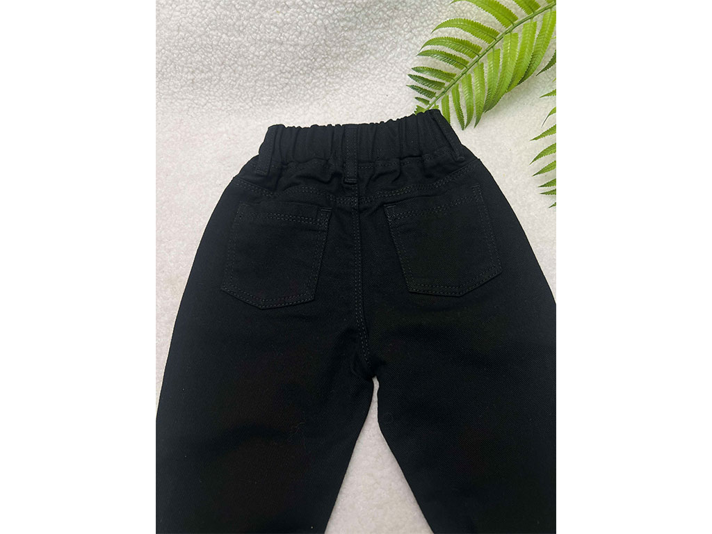 شلوار کتان زاپ دار نوزاد و کودک رنگ مشکی