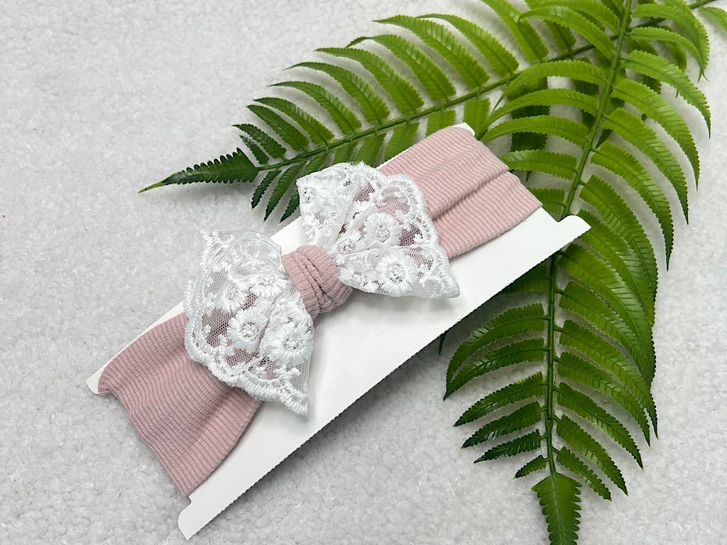 هدبند با پاپیون دانتل دارای رنگبندی