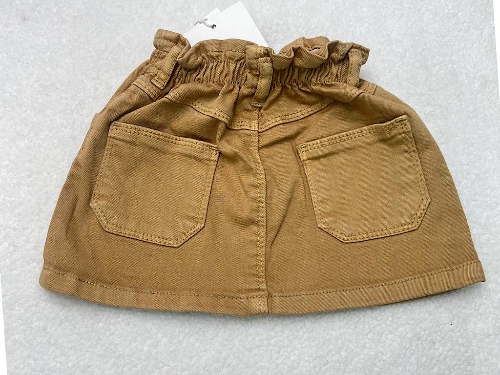 دامن کتان  نوزادی  خردلی رنگ Gap denim