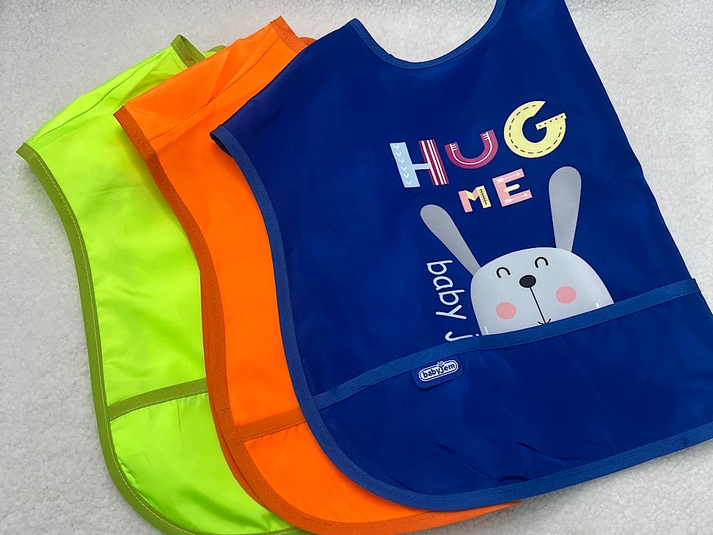 پیشبند جلو جیب دار مشمایی طرح خرگوش hug me بیبی جم baby jem
