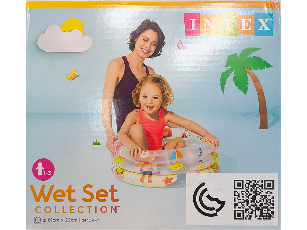 استخر بادی کودک طرح تدی و ساحل اینتکس intex در اندازه 22*61 سانتی متر