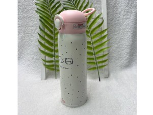 فلاسک استیل آسان نوش حجم 460 میلی لیتر دارای دستگیره سیلیکونی DIYI