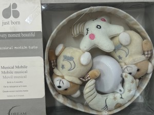 آویز موزیکال و چرخشی بالای تخت نوزاد طرح حیوانات just born