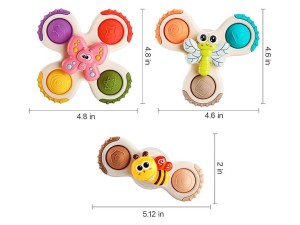 اسپینر چسبان پاپتی 3 عددی طرح حیوانات اسباب بازی SPINNING TOYS
