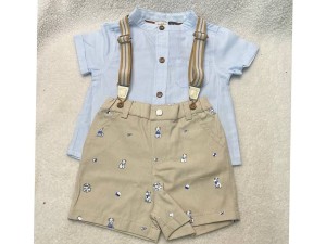 شومیز و شلوارک پسرانه با ساسبند طرح جنتلمن  ایندیگو indigo