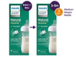 شیشه شیر پیرکس نوزادی بالای 1 ماه  3 قطره مدل نچرال Natural ظرفیت 240 میلی لیتر philips avent فیلیپس اونت