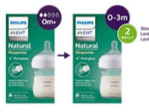 شیشه شیر پیرکس نوزادی بدو تولد به بالا 2 قطره مدل نچرال Natural ظرفیت 120میلی لیتر philips avent فیلیپس اونت