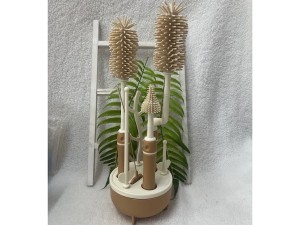 آبچکان پایه دار لوازم کودک به همراه شیشه شور سیلیکونی (8 تکه)