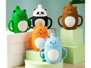 لیوان آبمیوه خوری سیلیکونی  و دسته دار عروسکی only baby