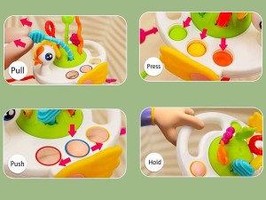 بیزی کیوب یا بیزی بال دندانگیر و پاپت دار طرح اردک  happy baby