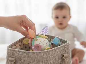 دندانگیر سیلیکونی و جغجغه نوزادی مدل ماهواره ای manhattan ball
