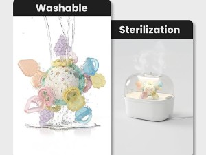 دندانگیر سیلیکونی و جغجغه نوزادی مدل ماهواره ای manhattan ball