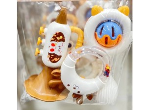 ست جغجغه و اسباب بازی چهار عددی نوزاد مدل Baby Rattle طرح حیوانات
