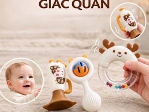 ست جغجغه و اسباب بازی چهار عددی نوزاد مدل Baby Rattle طرح حیوانات