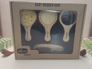 ست شانه و برس چوبی نوزاد 4 تکه طرح Chicoo