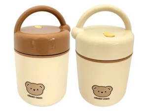 فلاسک و ظرف غذا استیل طرح تدی دسته دار PICKUP BEAR