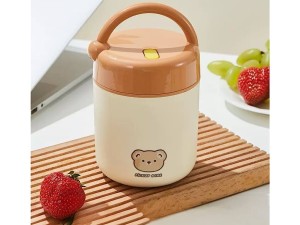 فلاسک و ظرف غذا استیل طرح تدی دسته دار PICKUP BEAR