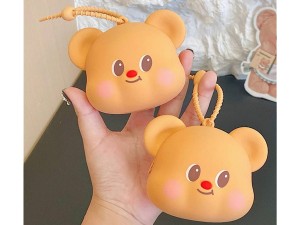 قاب پستانک تمام سیلیکونی زیپی و  آویز دار طرح تدی butterbear