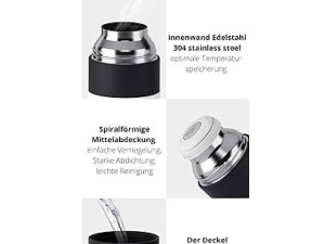 فلاسک استیل حجم 350 میلی لیتر دارای بند سیلیکونی روی درب  yanben