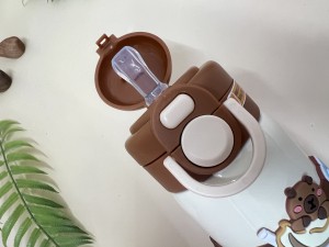 فلاسک استیل دوکاره نی دار حجم 500 میلی لیتر دارای دستگیره T-YOUNG