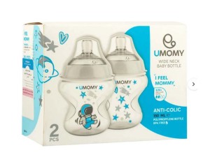 شیشه شیر یومامی طرح فضانورد مدل گودسنس گنجایش 150 میلی لیتر بسته 2 عددی یومامی umomy