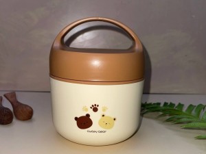 فلاسک و ظرف غذا استیل طرح تدی و پنجه دسته دار