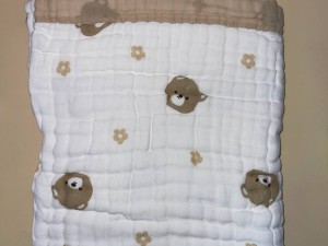 پتو دورپیچ نخی تابستانه دولایه با پارچه موسلین
