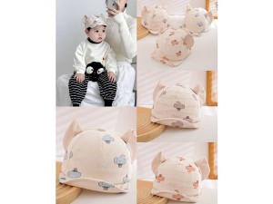 کلاه کپ لبه دار و گوشدار  مخمل کبریتی طرح فیل (دور سر 46 cm)