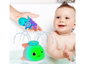اسباب بازی حمام سنسوری مدل نهنگ آبپاش چراغدار با وسایل بازی jurong toys