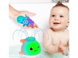 اسباب بازی حمام سنسوری مدل نهنگ آبپاش چراغدار با وسایل بازی jurong toys